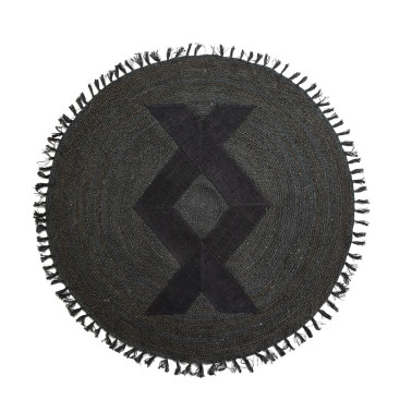 ALFOMBRA 200X200 YUTE NEGRO REF.-82017-00